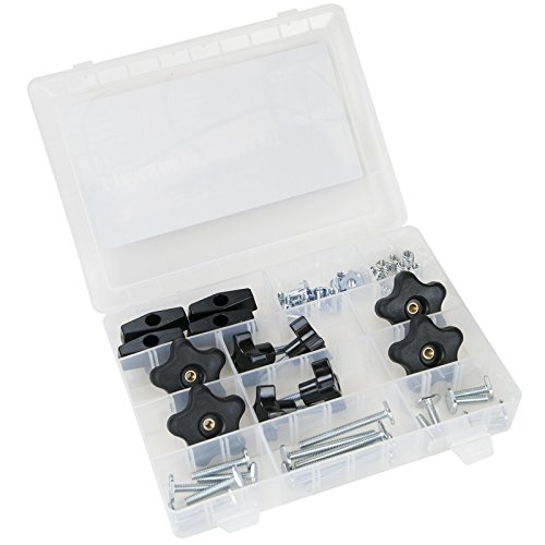 POWERTEC 71173 1/4-20, 46 piezas T-Track Jig Hardware Kit
