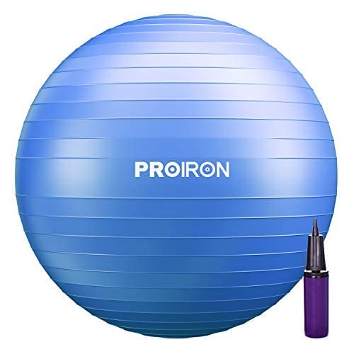 PROIRON Pelota de Pilates Embarazadas 55cm- Fitball Anti-Burst Pelota de Ejercicio,Yoga, Fitness, Embarazo incluidos Bomba (Azul)