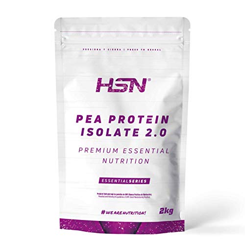 Proteína de Guisante Aislada de HSN | Sin Sabor 2 Kg = 67 Tomas por Envase | 100% Vegana | Pea Protein Isolate | No-GMO, Sin Gluten, Sin Soja ni Azúcares añadidos