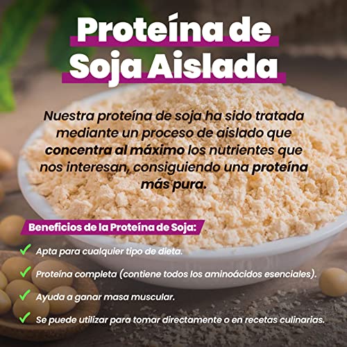 Proteína de Soja Aislada de HSN | Sabor Chocolate 500 gr = 17 Tomas por Envase | 100% Vegana | Soy Protein Isolate | No-GMO, Sin Gluten