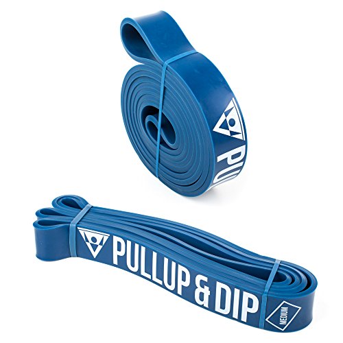 PULLUP & DIP Banda Elástica de Resistencia, Banda de Dominadas, Bandas Fitness, Pull-up Bands (Medio (Azul))
