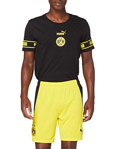 PUMA BVB Shorts Replica Pantalones Cortos, Hombre, Cyber Yellow, L