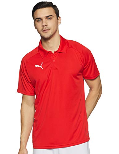 PUMA Liga Sideline Polo T-Shirt, Hombre, L, Rojo (Red/White)