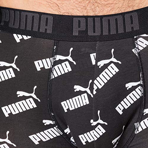 PUMA Men's All-Over-Print Logo Boxer (2 Pack) Ropa Interior, Negro, S para Hombre