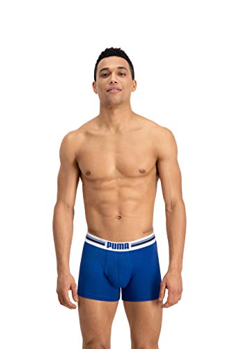 Puma Placed Logo - Pack de 2 bóxers para hombre, color azul, talla XL