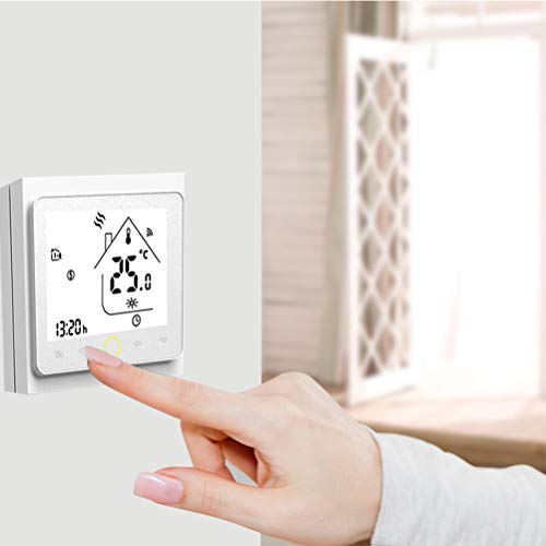 Qiumi Termostato WiFi inteligente controlador de temperatura para calefacción por suelo radiante eléctrico funciona con Amazon Alexa, Google Home IFTTT 16A 95~240V AC