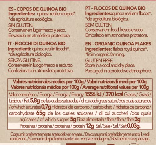 QUINUA REAL Copos De Quinua Real Bio/fair Trade, 250 g