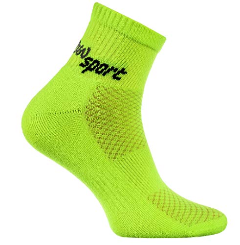 Rainbow Socks - Hombre Mujer Calcetines de Deporte Neon - 2 Pares - Naranja Verde - Talla UE 44-46
