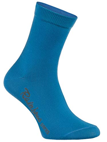 Rainbow Socks - Niños y Niñas - Calcetines de Algodón - 6 Pares - Blanco Violeta Gris Azul Marino Negro Jean - Talla 30-35