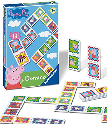 Ravensburger 21374 Peppa Pig-Dominoes Niños Edad 3 Años y Up-A Clásico Juego y Favorito de la Familia