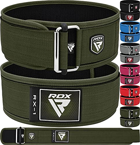 RDX Gimnasio Cinturón 4” Soporte Lumbar autobloqueante para la Espalda Cinturón Musculacion Peso Entrenamiento Cinturones Pesas Levantamiento Halterofilia Powerlifting Equipo de Gimnasio en casa
