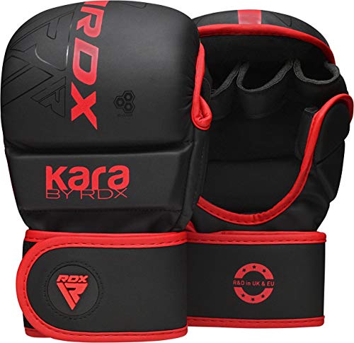 RDX Guantes MMA para Artes Marciales Grappling Entrenamiento, Maya Hide Cuero Kara Sparring Guantillas Lucha Muay Thai Kickboxing Krav Maga y Combate Training