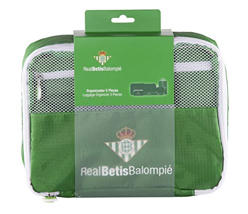 Real Betis Balompié Balompié Organizador de Equipaje - Producto Oficial del Equipo, con 5 Piezas Diferentes y Fabricado en Nylon muy Ligero para No Añadir Peso a la Maleta