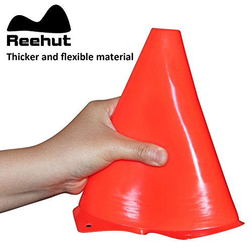 REEHUT 7.5 Pulgadas de Cono de tráfico plástico para Entrenamiento (Juego de 12) - Rojo