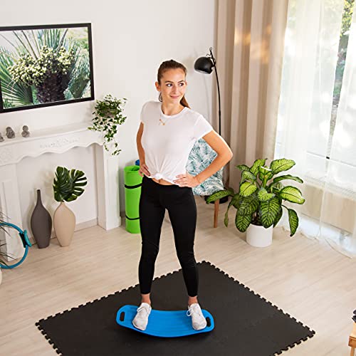 Relaxdays Fitness Tabla Equilibrio, Plástico, Negro, 9 x 65 x 28 cm, hasta 150 kg