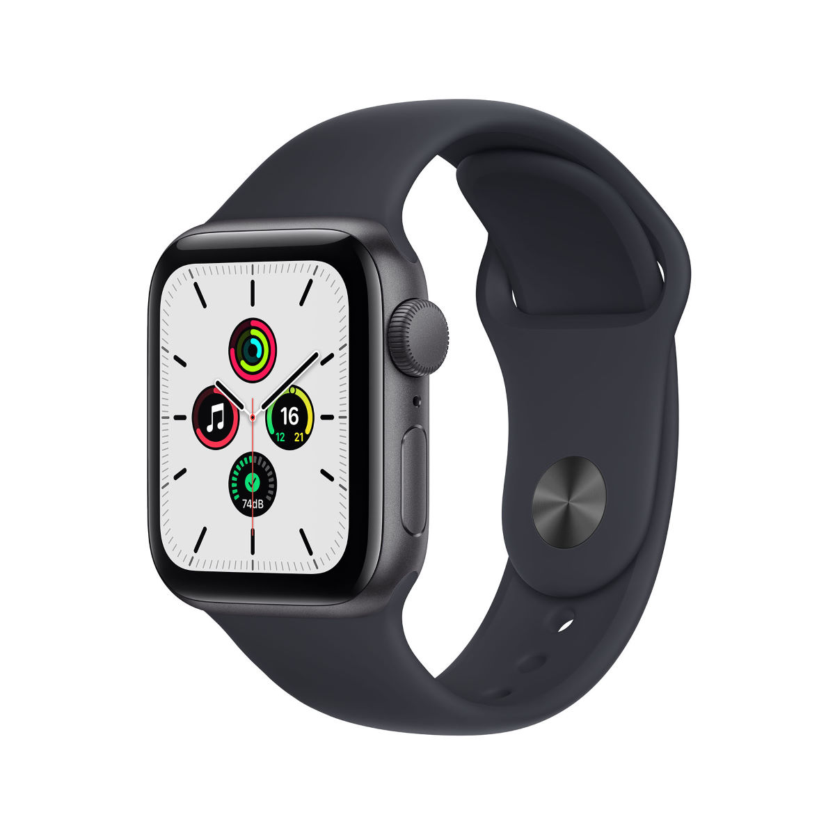 Reloj GPS Apple Watch SE (40 mm, correa deportiva medianoche, gris espacial) - Relojes