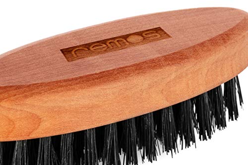 REMOS Cepillo para barbas con cerdas de jabalí de madera de peral local