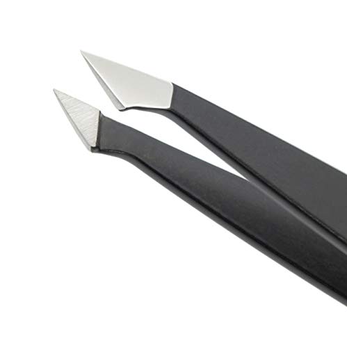 remos - pinzas multiusos - punta oblicua - acero inoxidable - 9 cm - revestimiento en negro pinzas tanto para astillas como para la depilación.