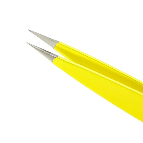remos - pinzas para astillas - punta fina - acero inoxidable - 9,5 cm - revestimiento en amarillo