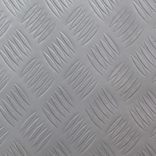 Revestimiento de Caucho Antideslizante | Suelo de Goma PVC Gris 1mm Diseño Estrias (140_x_100 CM)
