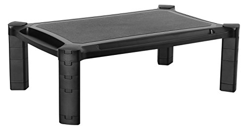 RICOO WM1-L Soporte Monitor PC Elevador Pantalla Ordenador Pedestal para Mesa Base de pie Modular Peana Escritorio Universal Ajustable Negro
