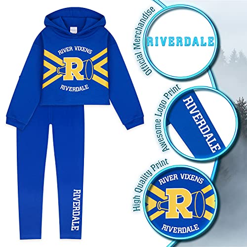 Riverdale Ropa Niña, Chandal Niña, Conjunto Sudadera Adolescente Y Leggings 9 - 15 Años (Azul, 11-12 Años)