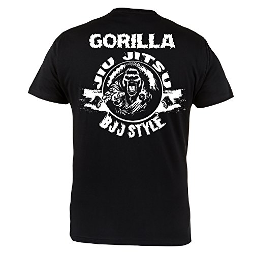 Rule Out Camiseta Ropa de lucha. Gorila Jiu Jitsu jitsu. BJJ Estilo Gimnasio Entrenamiento MMA Informal LLEVAS - Negro, X-Large