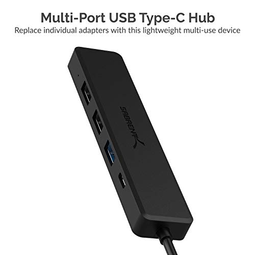 Sabrent Hub USB Tipo C multipuerto con 4k HDMI | Suministro de energía (60 vatios) | 1 Puerto USB 3.0 | 2 Puertos USB 2.0 (HB-TC5P)
