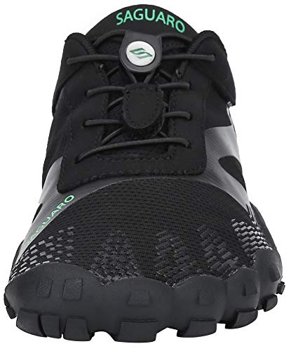 SAGUARO Hombre Mujer Barefoot Zapatillas de Trail Running Minimalistas Zapatillas de Deporte Fitness Gimnasio Caminar Zapatos Descalzos para Correr en Montaña Asfalto Escarpines de Agua, Negro, 38 EU
