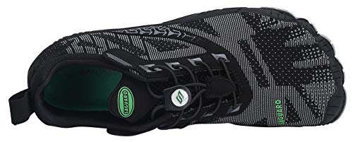 SAGUARO Hombre Mujer Barefoot Zapatillas de Trail Running Zapatos Minimalista de Deporte Cómodas Ligeras Calzado de Correr en Montaña, Negro 42 EU