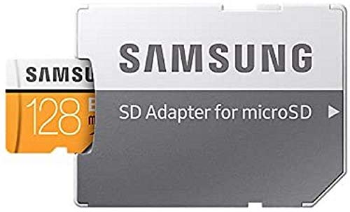 Samsung MicroSDXC EVO - Tarjeta de Memoria (MicroSDXC EVO, 128 GB, MicroSDXC, Clase 10, 100 MB/s, UHS-I, IPX7), Naranja/Blanco