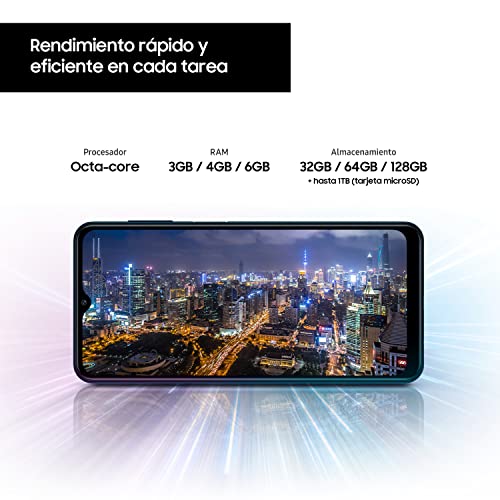 Samsung Smartphone Galaxy M12 con Pantalla Infinity-V TFT LCD de 6,5 Pulgadas, 4 GB de RAM y 128 GB de Memoria Interna Ampliable, Batería de 5000 mAh y Carga rápida Negro (ES Versión)