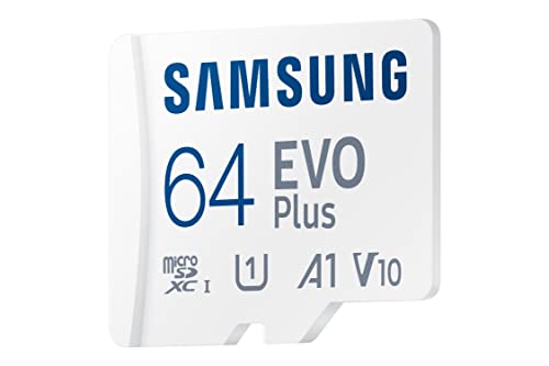 Samsung Tarjeta de Memoria EVO Plus 64GB microSD SDXC U1 Clase 10 A1 130MB/S con Adaptador versión 2021(MB-MC64KA/EU)