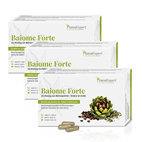 SanaExpert Baiome Forte Pack X3|SUPLEMENTO QUEMA GRASA NATURAL | con extracto de alcachofa, extracto de semilla de café verde y té verde (2).