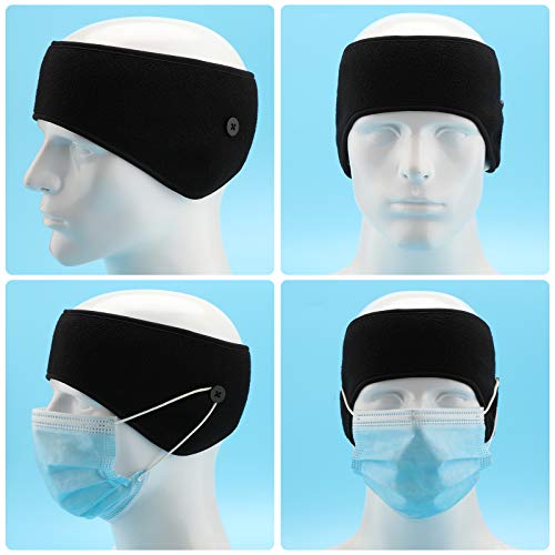 SAVITA 2 Piezas Stretchy Winter Headband Térmico Diadema Invierno Calentador de Orejas para Hombres Mujeres Corriendo Deporte (Negro, Gris)
