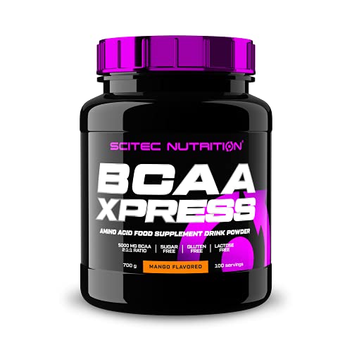 Scitec Nutrition BCAA-Xpress, Bebida en polvo de aminoácidos esenciales BCAA, Sin azúcar, sin gluten, sin lactosa, 700 g, Mango