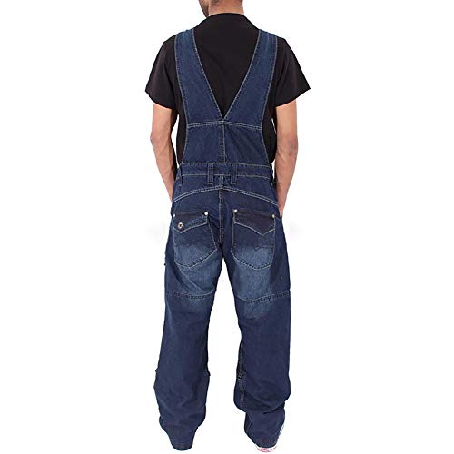 SCYDAO Jeans Mens Dununares Denim Bib Overlins Dungarees Monos Correas Ajustables,Dark Blue,3XL