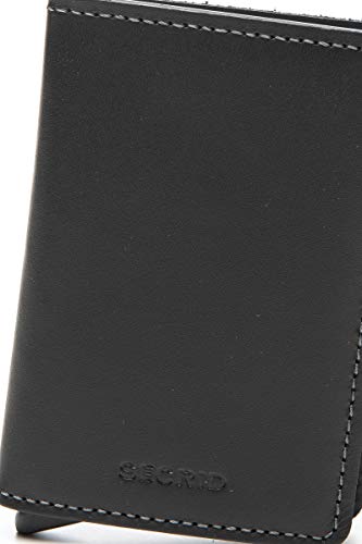 Secrid Slimwallet - Cartera de piel con tarjetero (protección de tarjetas con identificación por radiofrecuencia), color negro