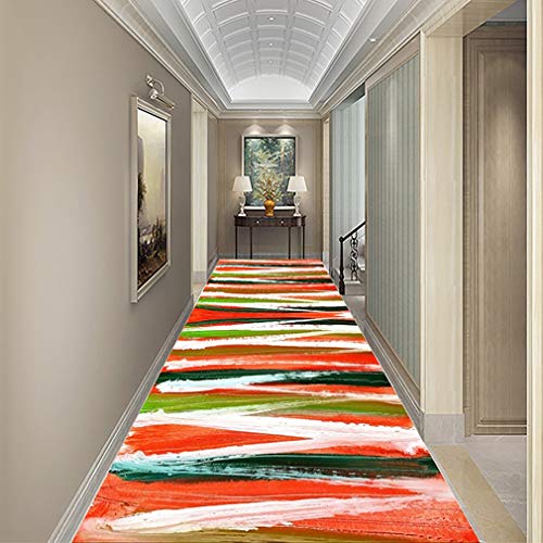 SESO UK- Resumen de la Alfombra del Corredor por un Pasillo Escaleras, Nordic Barra de Color Manta Modelo, hogar Salón se Pueden Cortar Antideslizante (Size : 0.8×6m)