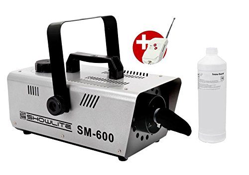 Set completo Showlite SM-600 maquina de hacer nieve 600W incl. mando distancia + 1l liquido nieve