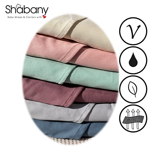 Shabany® - Bandolera portabebés con anillo - 100% algodón orgánico - portabebés para recién nacidos de hasta 15 kg - Incluye instrucciones (idioma español no garantizado) - Menta (happy)