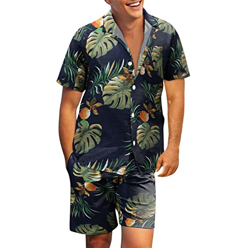 Sheey Conjunto Camisas Hombre Completo Camisa Hawaiana Hombre Verano Playa Camisas Manga Corta Hombre Camiseta,Atletico Interior Tallas Grandes Regalos Originales para Hombre Gym Campaña