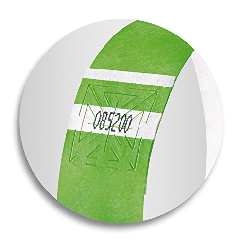 SIGEL EB212 120 Pulseras de identificación y control para eventos, personalizables, Super Soft 25,5 x 2,5 cm, verde neón