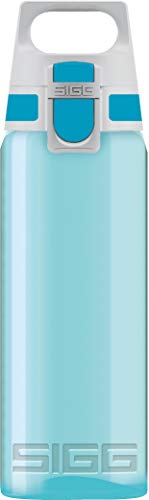 SIGG Total Color Aqua Botella cantimplora (0.6 L), botella hermética sin sustancias nocivas, botella resistente y ligera de plástico tritán