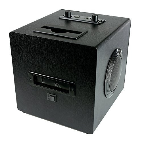 Singcube RockJam - Máquina de Karaoke Bluetooth recargable de 5 vatios con dos micrófonos, efectos de cambio de voz y luces LED
