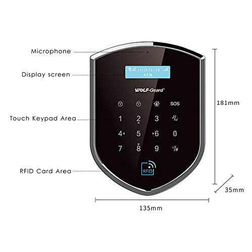 Sistema de alarma inteligente para el hogar con cámara de Wolf-Guard WM2GR, sensor de ventana y de puerta, detector de movimiento, botón SOS, RFID, WiFi /2 G/GSM, doble red