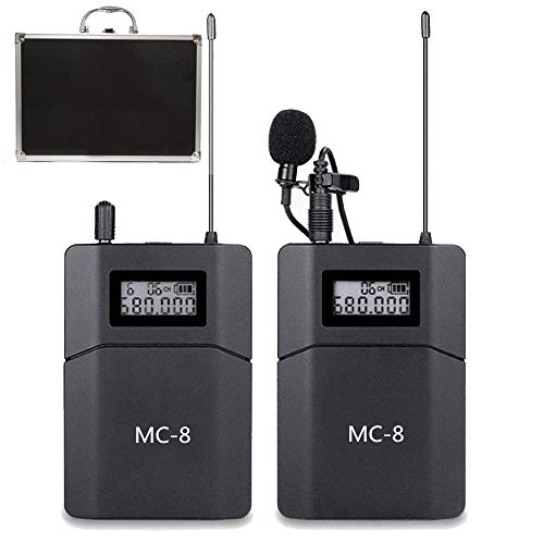 Sistema de Micrófono Inalámbrico UHF de 6 Canales Compatible con Cámaras DSLR y Videocámaras Teléfonos Utilizados para Las Noticias de Video Reunión de Entrevistas en Youtube