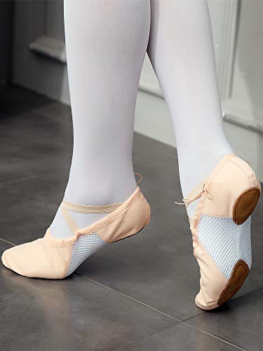 s.lemon Zapatillas de Ballet Inserción de Malla Principiantes Danza Zapatos Ballet Zapatos para Niños Adulto (Rosa, 31EU)
