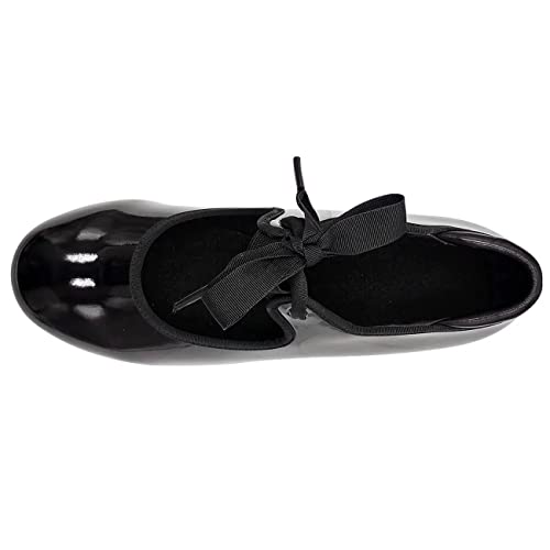 s.lemon Zapatos de Claque,Mujer Hombre Niños 2.5cm Tacón Zapato de Tap Zapatos Claqué Negro EU 41