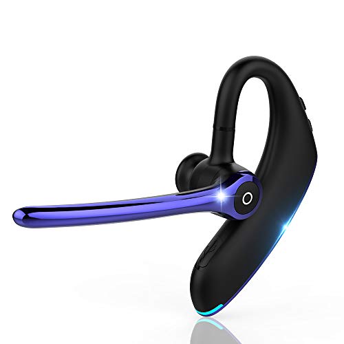 SLuB Teléfono móvil Bluetooth auricular inalámbrico Bluetooth 5.1 Reducción de ruido impermeable Estéreo de alta definición Auriculares manos libres con micrófono para negocios, conducción (azul)